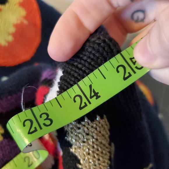 Vintage 80s Black Halloween Maximalist Embroidered Cardigan Sweater Kitschy - Picture 9 of 10